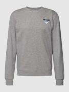 EA7 Emporio Armani Sweatshirt mit Label-Print in Mittelgrau Melange, G...