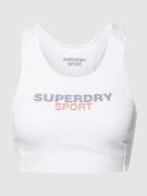 Superdry Sports Sport-BH mit Label-Print in Weiss, Größe L