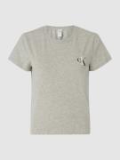 CK One T-Shirt mit Label-Print in Mittelgrau Melange, Größe XS