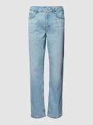 REVIEW Straight Fit Jeans mit Label-Patch in Hellblau, Größe 28/30