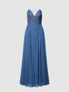Laona Abendkleid mit Paisley-Dessin in Blau, Größe 34