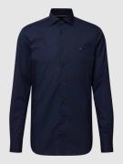 Tommy Hilfiger Tailored Slim Fit Businesshemd aus Popeline in Marine, ...