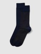 Christian Berg Men Socken mit Hahnentrittmuster im 2er-Pack in Marine,...