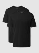 HECHTER PARIS T-Shirt mit Logo-Stitching in Black, Größe L