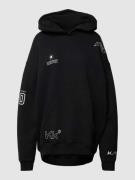 Karo Kauer Oversized Hoodie mit Label-Prints in Black, Größe M