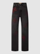 REVIEW Baggy Jeans mit CRUCIFIX BLING Strasssteinen in Rot in Black, G...