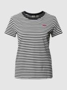 Levi's® T-Shirt aus Baumwolle mit Streifenmuster in Black, Größe XS