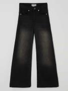 Blue Effect Wide Leg Jeans mit Label-Patch in Black, Größe 140