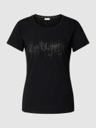 LIU JO SPORT T-Shirt mit Ziersteinbesatz in Black, Größe XS