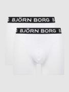 Björn Borg Perfect Fit Trunks aus Jersey im 2er-Pack in Weiss, Größe X...