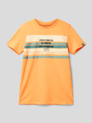 Garcia T-Shirt mit Label-Print in Neon Orange, Größe 176