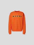 Marni Sweatshirt mit Label-Print in Orange, Größe 46