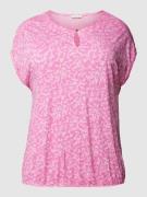 Tom Tailor Plus PLUS SIZE T-Shirt mit Allover-Muster in Pink, Größe 48