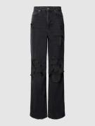Review Baggy Jeans im DESTROYED Look mit Strass in Black, Größe 25
