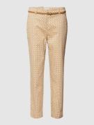Christian Berg Woman Regular Fit Stoffhose mit Allover-Muster in Camel...