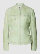 Cabrini Lederjacke mit Reißverschluss in Mint, Größe 36