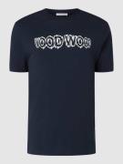 Wood Wood T-Shirt mit Logo Modell 'Bobby' in Marine, Größe S