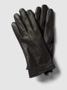 Weikert-Handschuhe Lederhandschuhe aus Lammnappa in black in Dunkelbra...