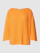 comma Casual Identity Strickpullover mit U-Boot-Ausschnitt in Orange, ...