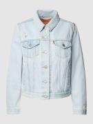 Levi's® Jeansjacke mit floralem Stitching in Hellblau, Größe XS