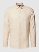 MCNEAL Tailored Fit Freizeithemd mit Label-Stitching in Beige, Größe S