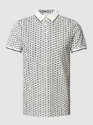s.Oliver RED LABEL Poloshirt mit Allover-Muster in Weiss, Größe M