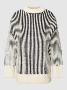 EDITED Strickpullover in Two-Tone-Machart Modell 'Gavin' in Offwhite, ...