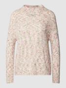 Rich & Royal Strickpullover aus Effektgarn mit Stehkragen in Offwhite,...