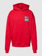 No Bystanders Hoodie mit Motiv-Patches Modell '24 HOURS' in Rot, Größe...