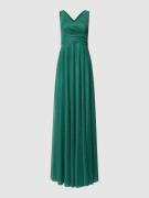 TROYDEN COLLECTION Abendkleid mit Taillenpasse in Smaragd, Größe 34