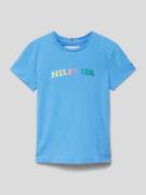 Tommy Hilfiger Teens T-Shirt mit Label-Print Modell 'MONOTYPE' in Bleu...