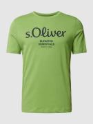 s.Oliver RED LABEL T-Shirt mit Label-Print in Grass, Größe S
