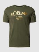s.Oliver RED LABEL T-Shirt mit Label-Print in Oliv, Größe S