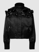 Essentiel Jacke mit floralen Applikationen in Black, Größe XS