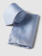 Monti Krawatte und Einstecktuch im Set aus Seide in Bleu, Größe One Si...