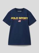 Polo Sport T-Shirt in melierter Optik in Marine, Größe S