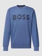 BOSS Sweatshirt mit Label-Print Modell 'Soleri' in Bleu, Größe M