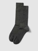 BOSS Socken mit Rippenbündchen im 2er-Pack in Mittelgrau, Größe 39/42