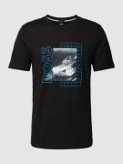 BOSS T-Shirt mit Label-Print Modell 'Tiburt' in Black, Größe M