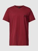 BOSS T-Shirt mit Label-Print in Dunkelrot, Größe M