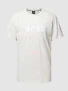 BOSS T-Shirt mit Logo-Print und Rundhalsausschnitt in Silber, Größe S