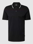 BOSS Poloshirt mit Strukturmuster Modell 'Piket' in Black, Größe S