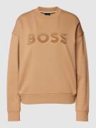 BOSS Sweatshirt mit überschnittenen Schultern in Camel, Größe S