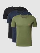 BOSS T-Shirt mit Logo-Stitching im 3er-Pack in Oliv, Größe S