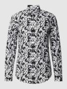 BOSS Slim Fit Business-Hemd mit Allover-Muster Modell 'Hank' in Black,...