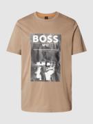 BOSS Orange T-Shirt mit Logo-Motiv-Print in Beige, Größe L