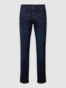 bugatti Slim Fit Jeans in unifarbenem Design in Dunkelblau Melange, Gr...