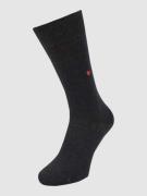 Burlington Socken mit Label-Print Modell 'Lord' in Dunkelgrau, Größe 4...