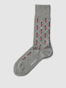 Burlington Socken mit Allover-Muster in Mittelgrau, Größe 40/46