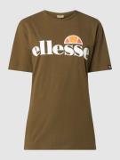 Ellesse T-Shirt aus Baumwolle mit Logo-Details in Oliv, Größe XXS